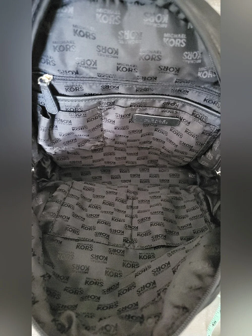 Michael Kors Black Nylon Backpack with Gold Accents